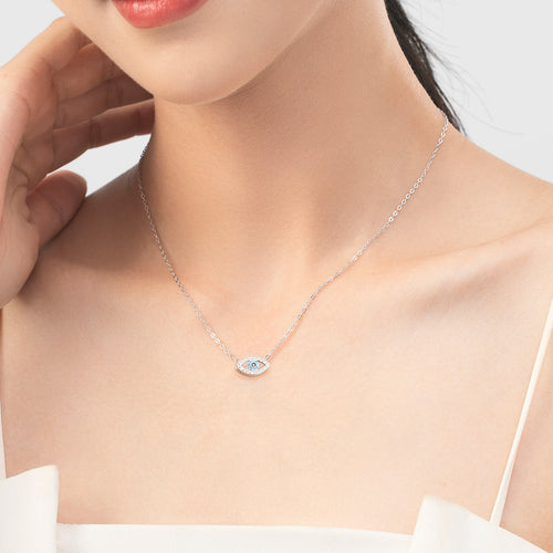 Sterling silver S925 micro-inlaid Eye necklace