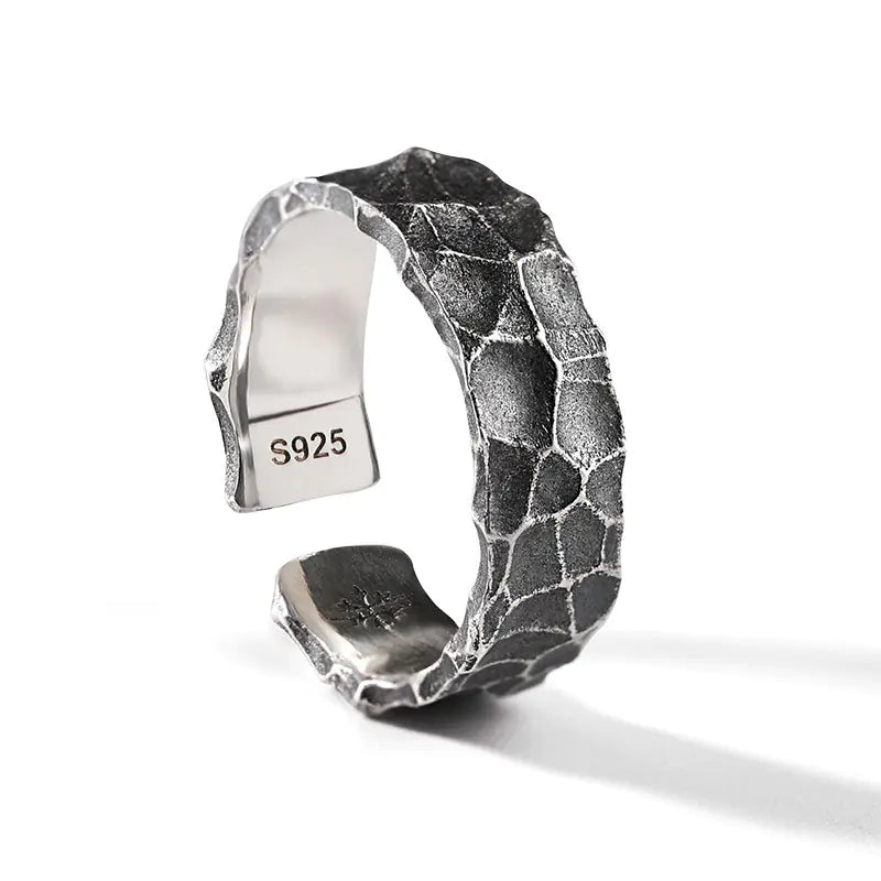 Hammered 925 Sterling Silver Ring